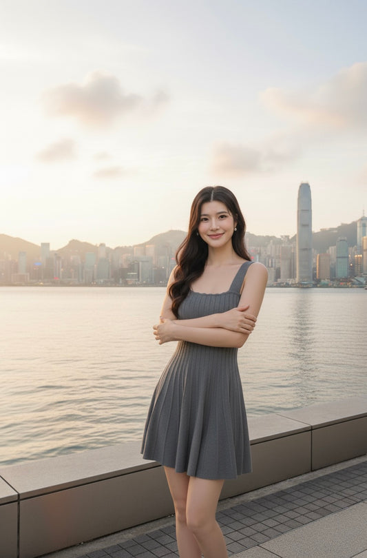 簡約針織背心裙