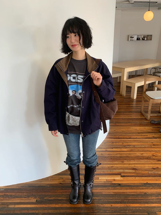 Color-blocking Loose-fit Jacket