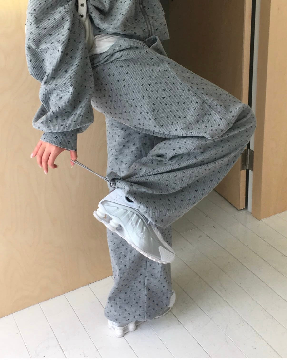 印花華夫格衛衣set