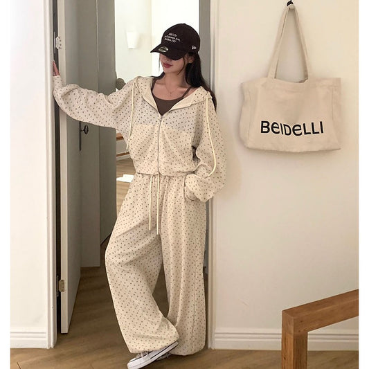 印花華夫格衛衣set