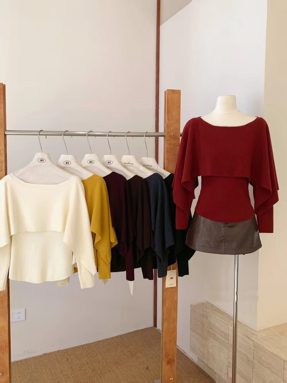 Atmosphere Cape Knit Two-Piece Set