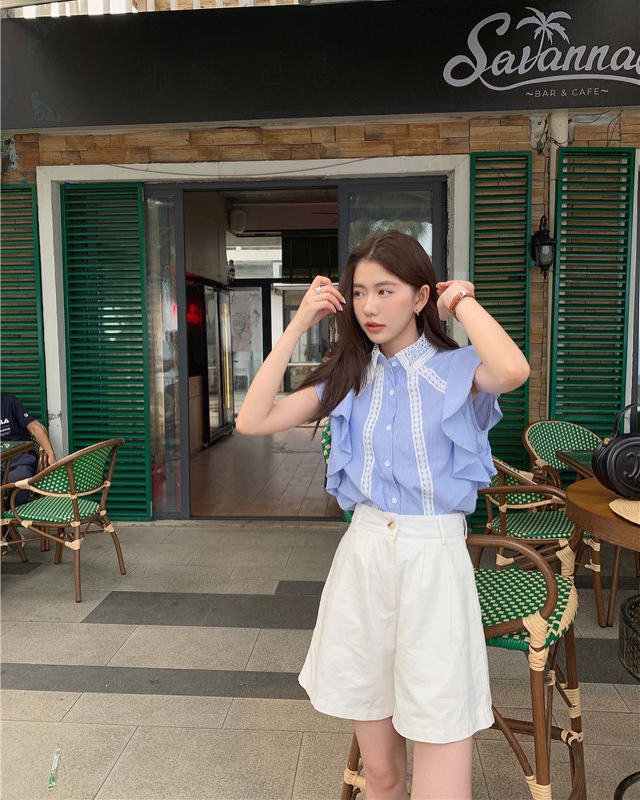 French Lapel Patchwork Shirt