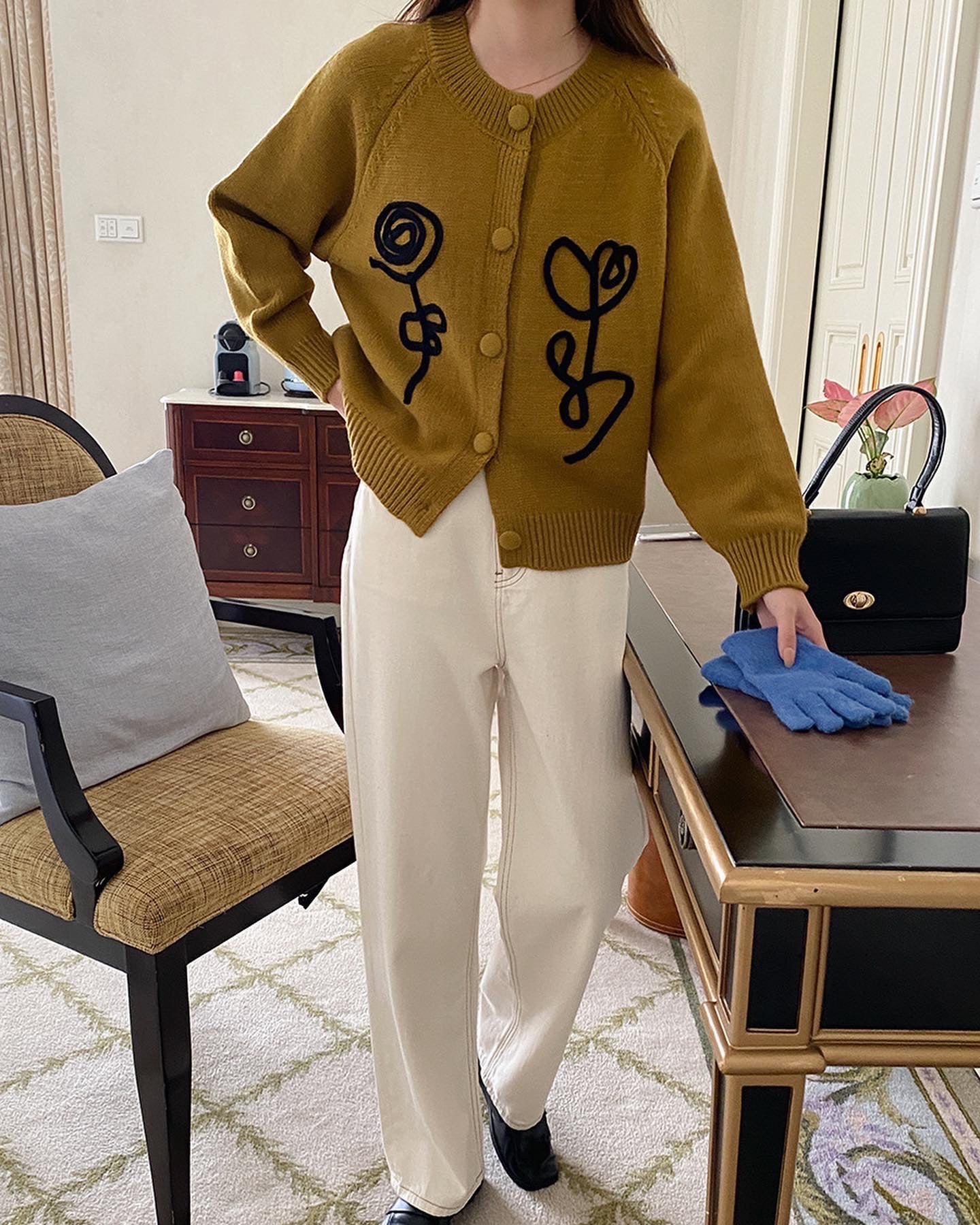 刺繍花花ジャケット