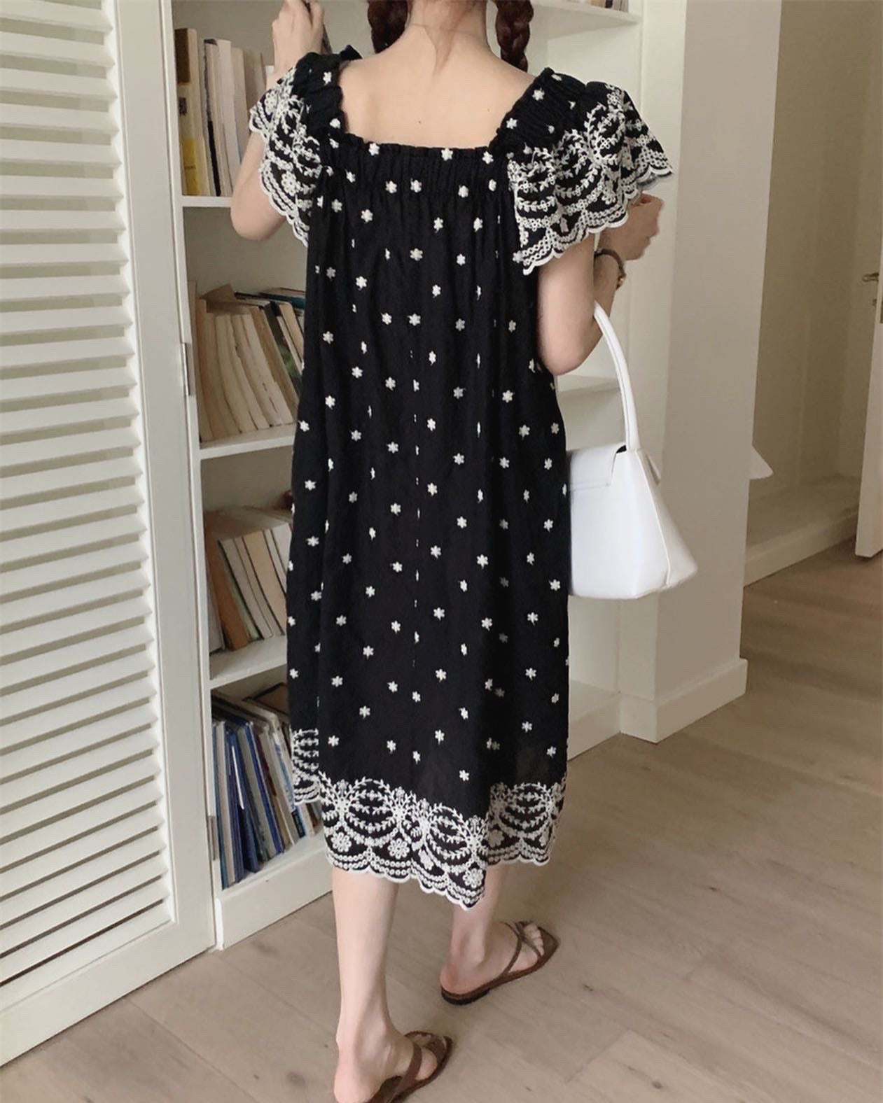 Vintage Embroidered Floral Dress