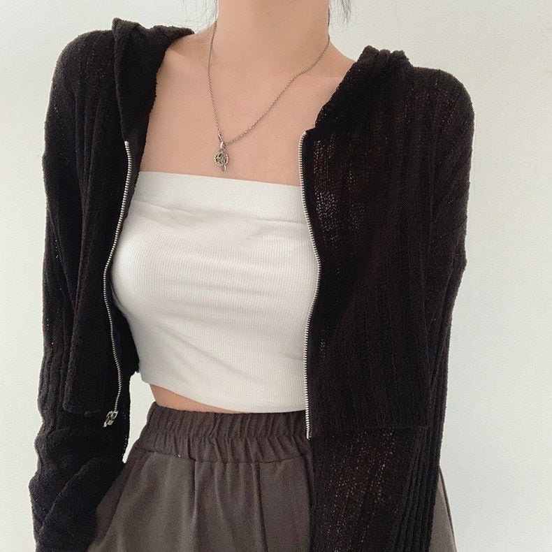 ショートジップアップニットジャケット