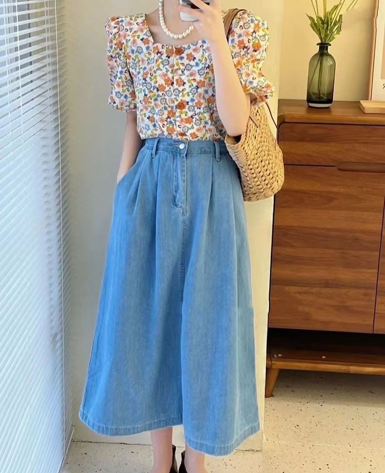 Floral Square Neck Top