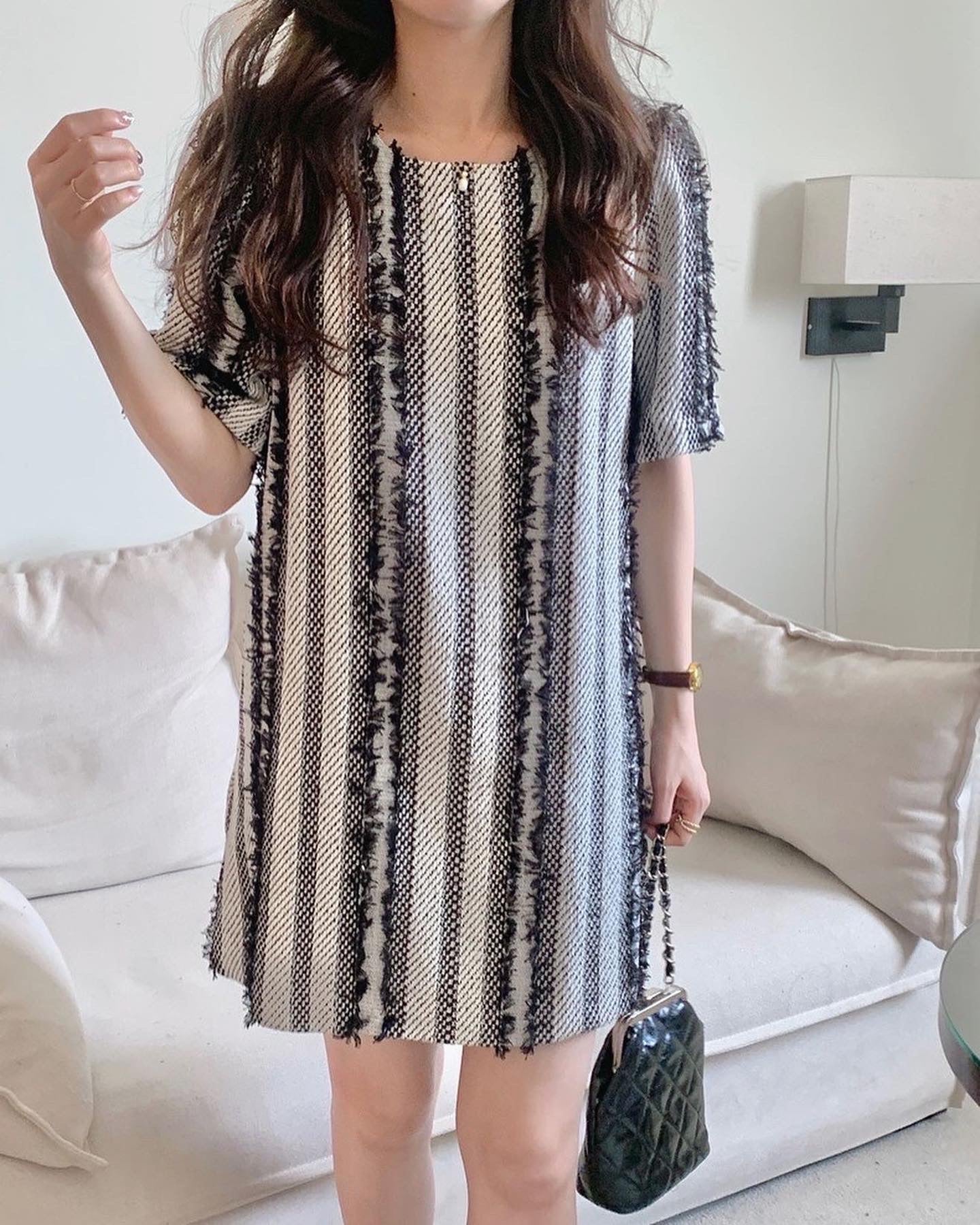 Short-sleeved Fringe Dress