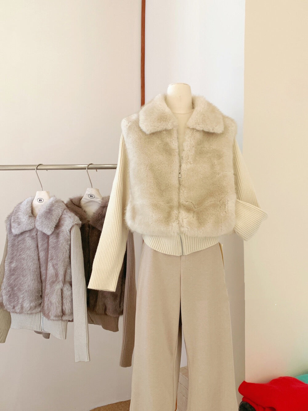 奶呼呼漸層毛毛領短外套