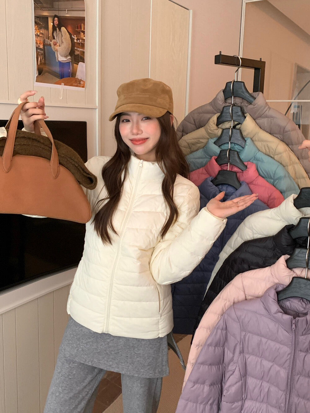 排骨內膽立領保暖羽絨服外套