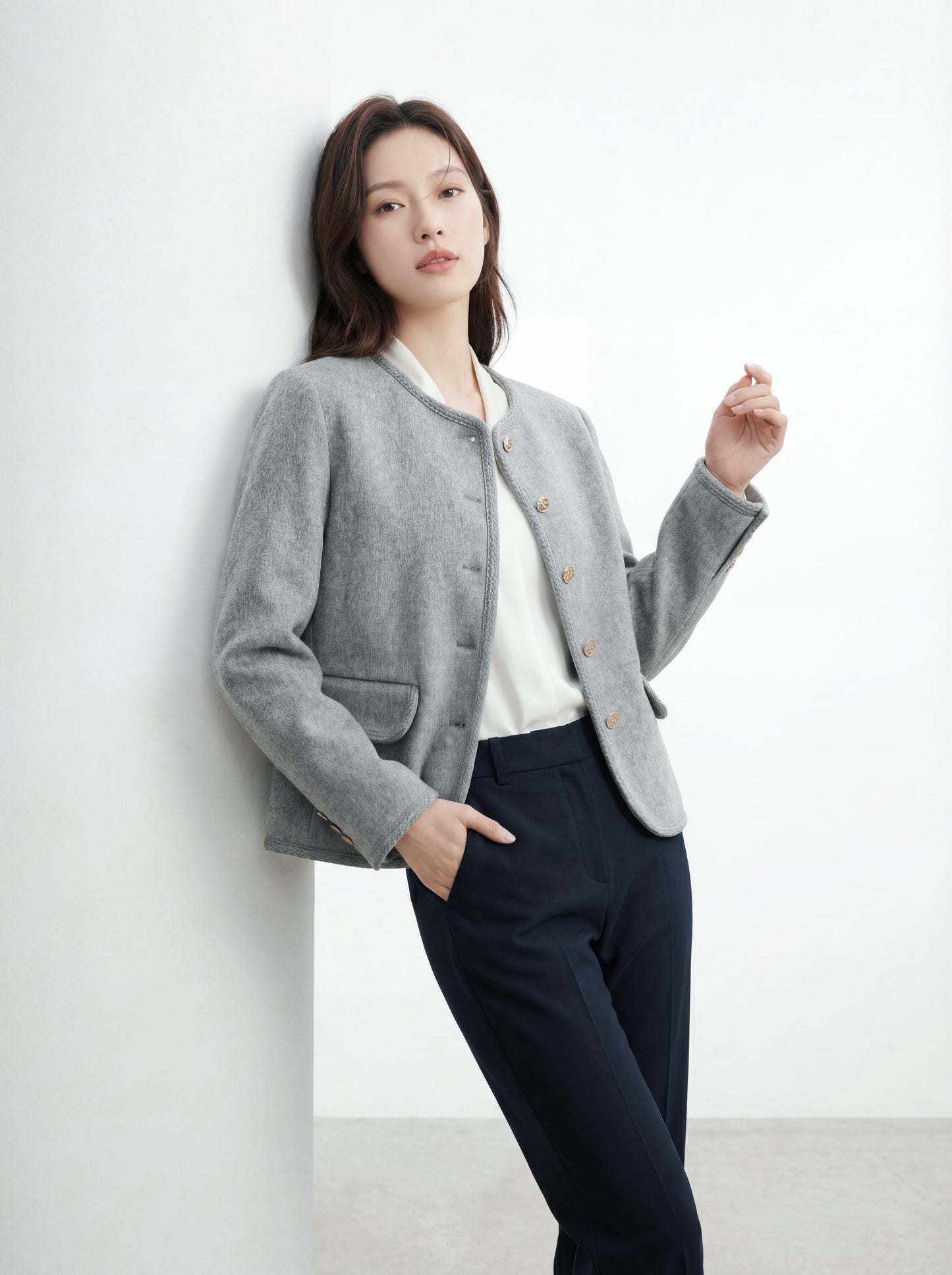 韓版單排扣短款外套