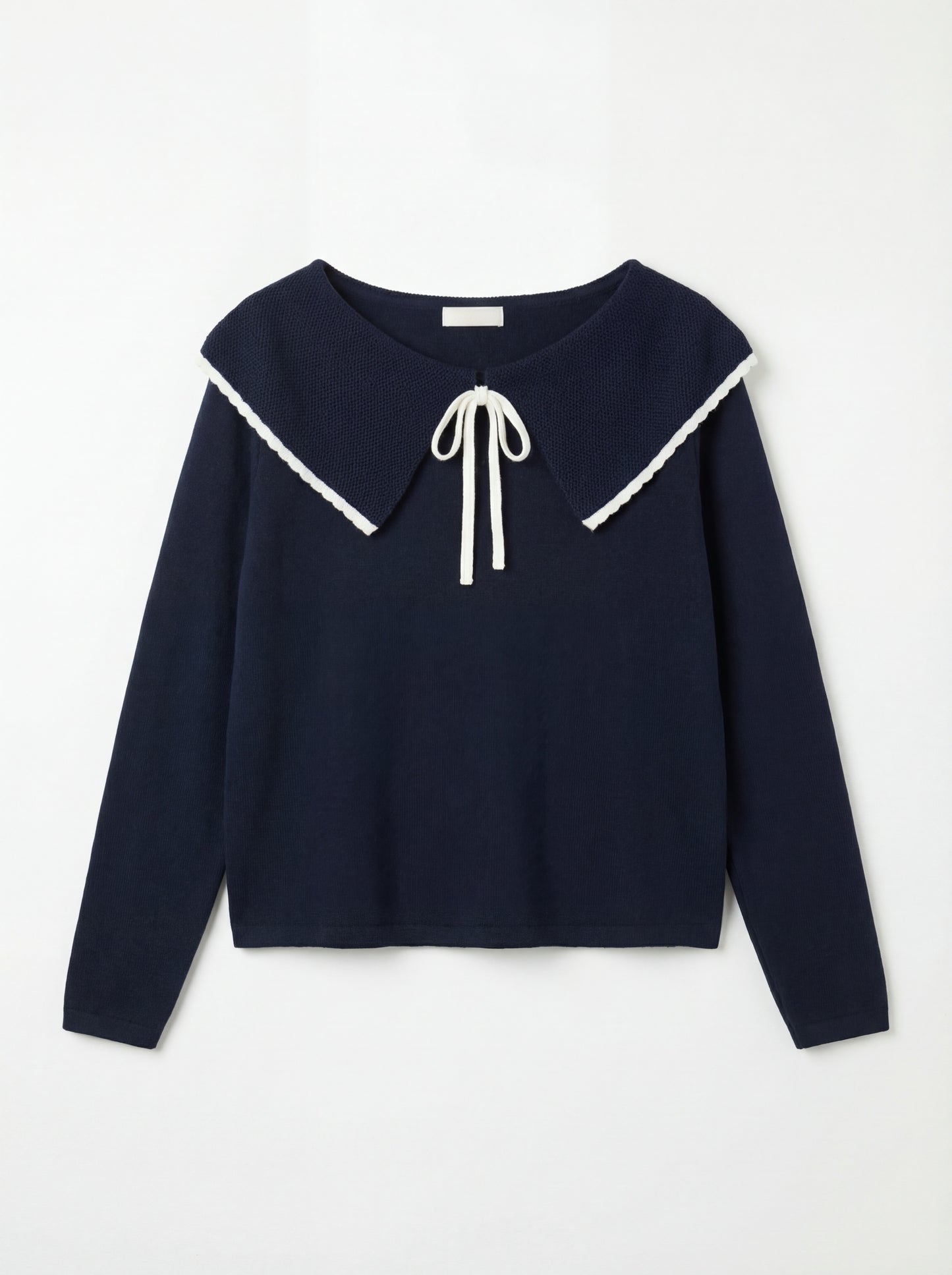 Korean-style Oversized Collar Preppy Knit Top