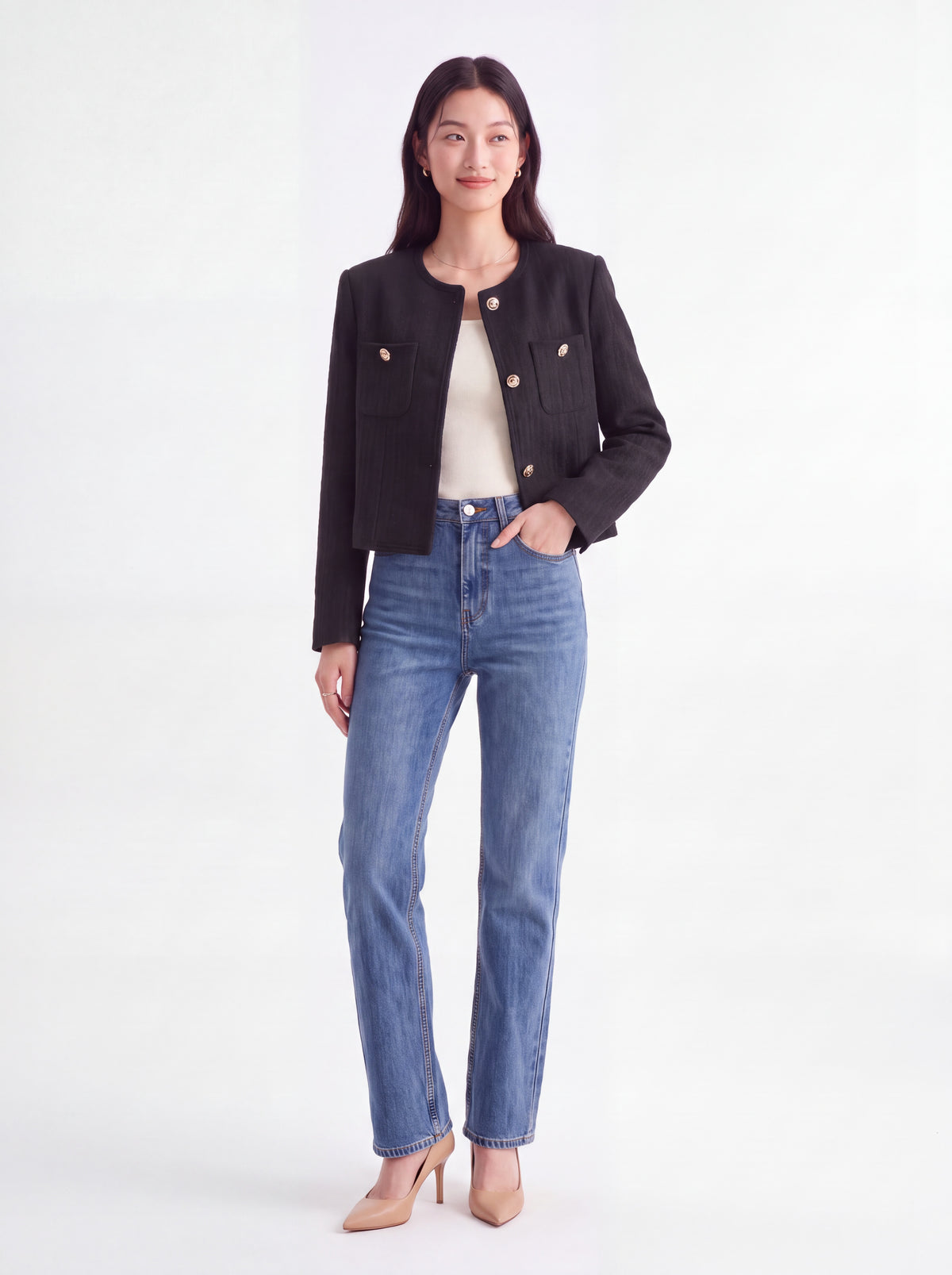 Korean Chic Premium Velvet Texture Solid Jacket