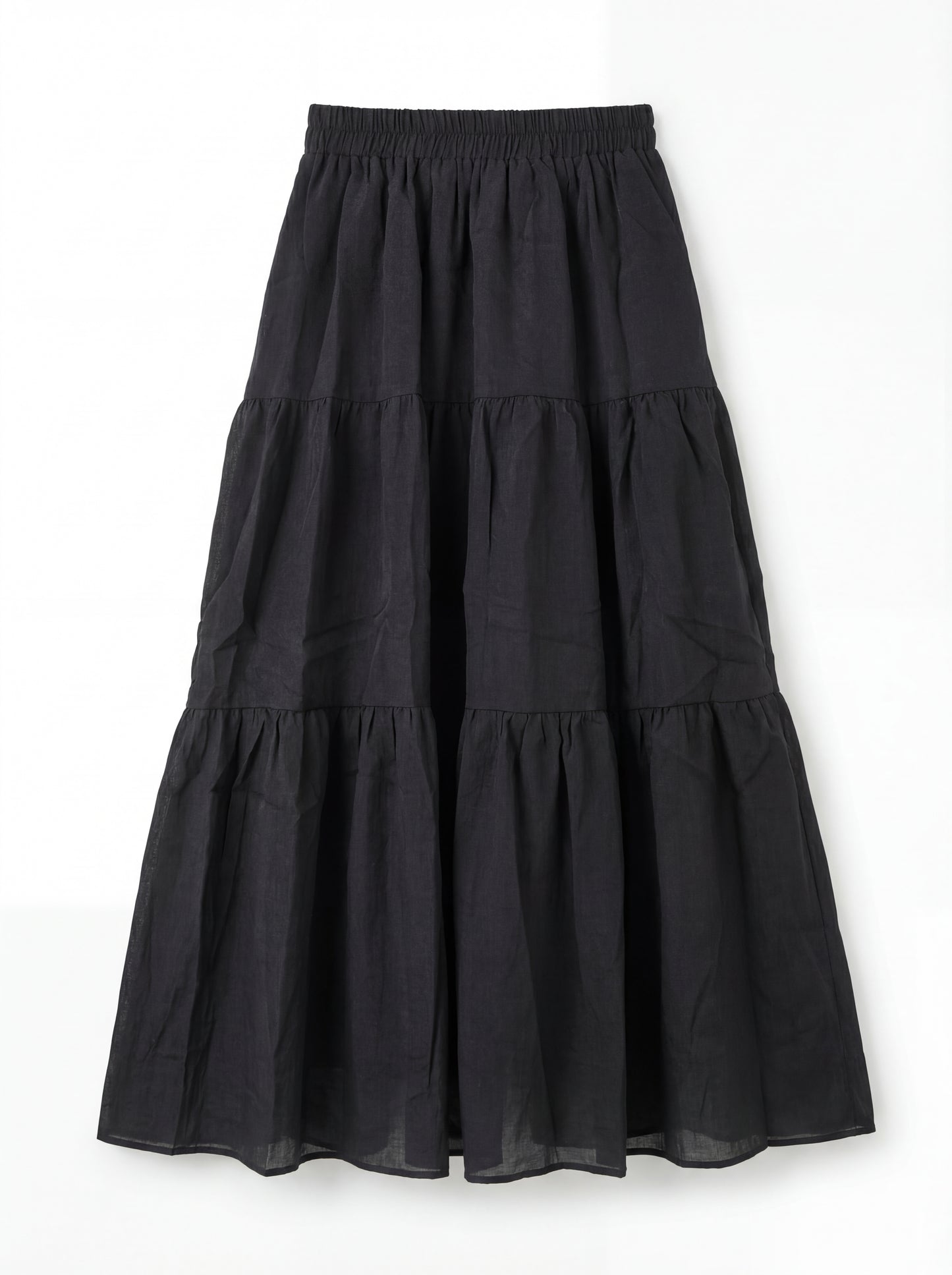 Chiffon Elastic Waist Tiered Skirt