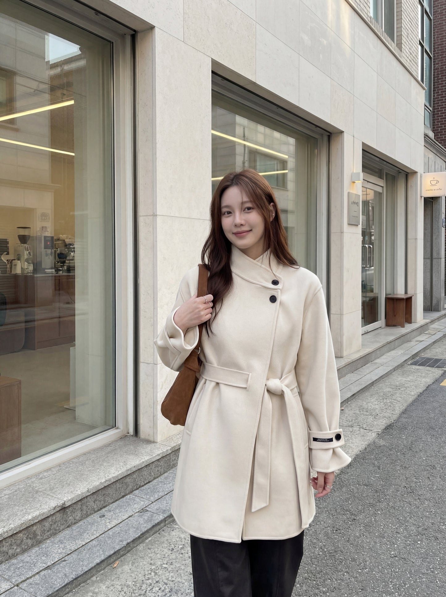 雙面呢中長款大衣外套