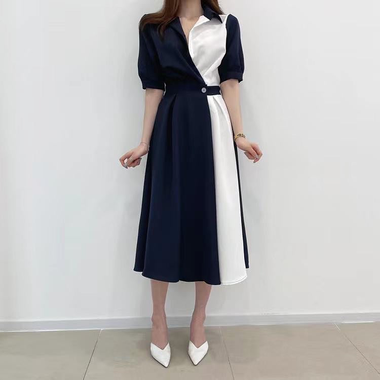 色分けのワンピースドレス