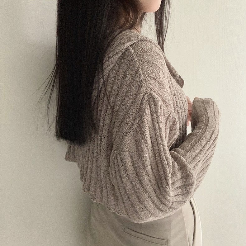 ショートジップアップニットジャケット