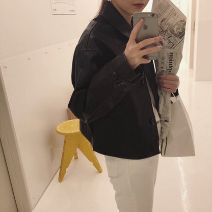 ブラックショートレザージャケット