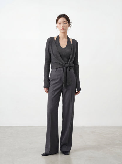 Halter Neck Layered Knit Top