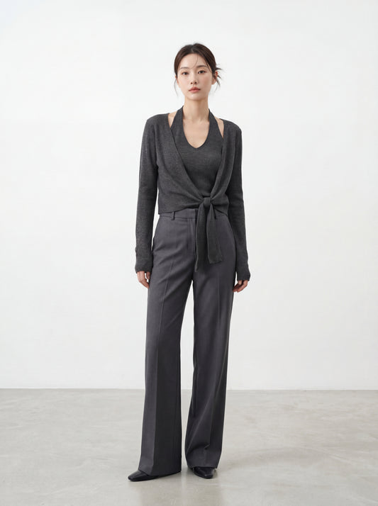 Halter Neck Layered Knit Top