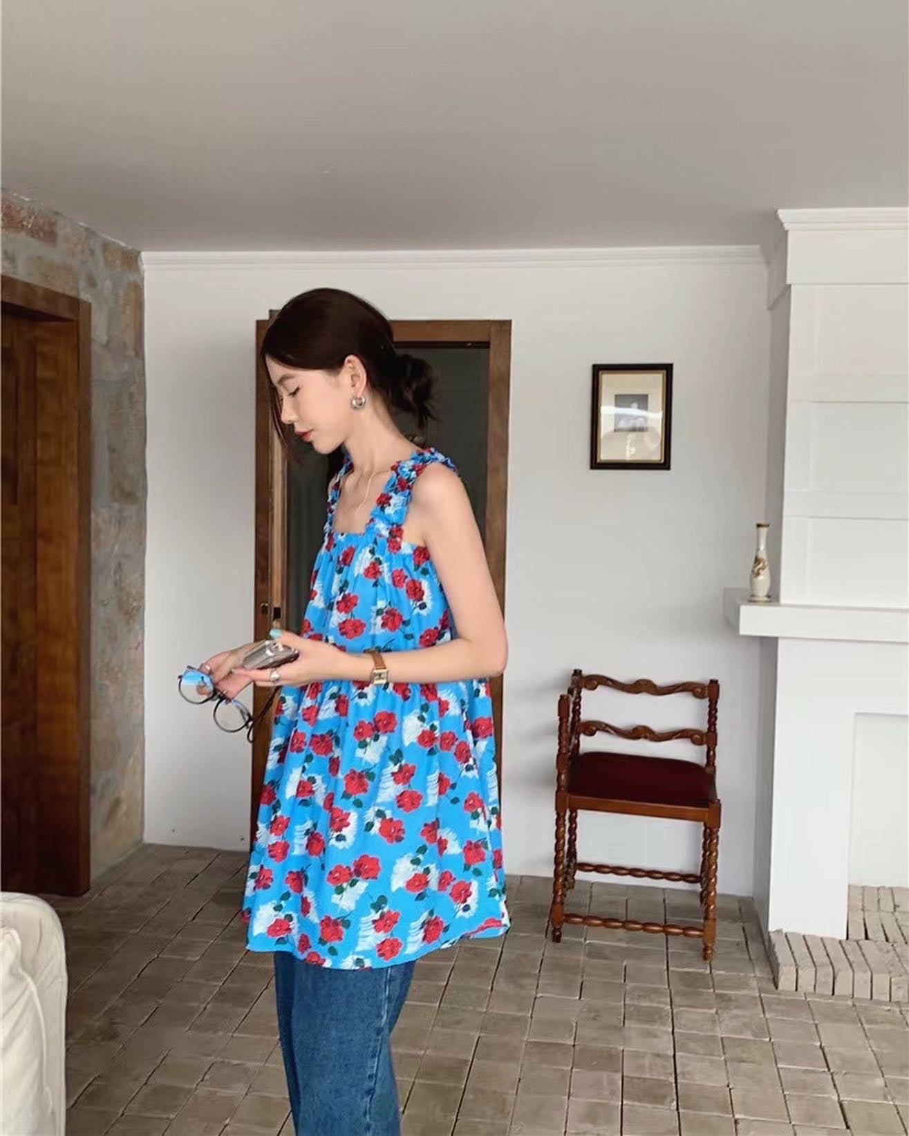 French Vintage Floral Top