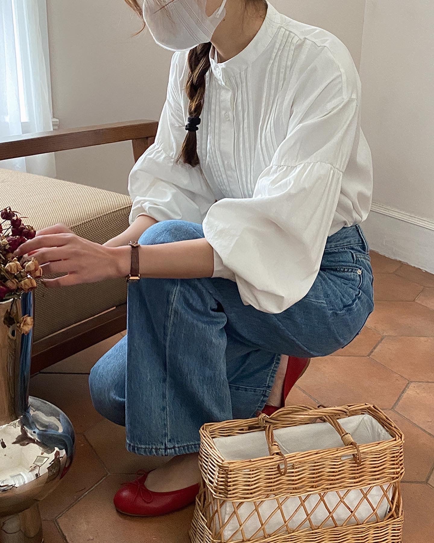 ランタンスリーブシャツ