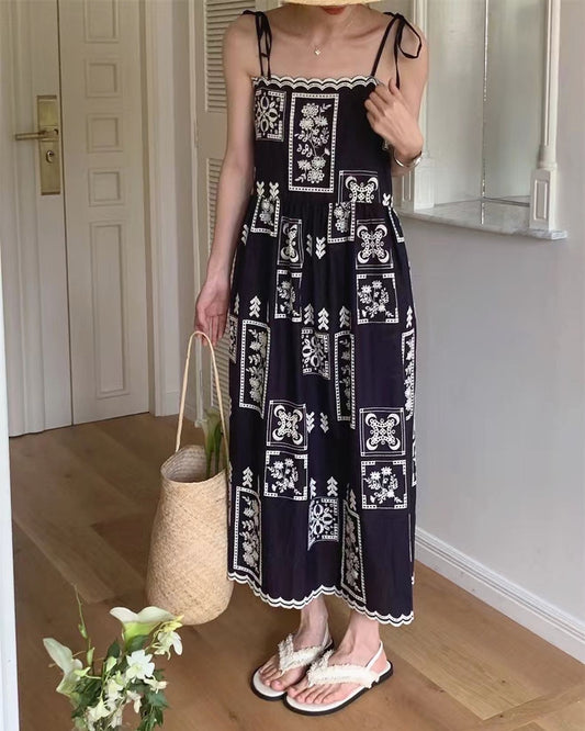 Vacation Style Printed Maxi Dress