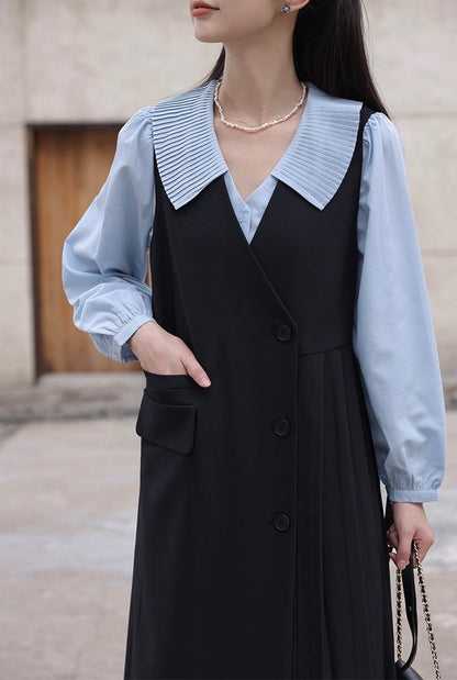 風琴領恤衫套裝裙