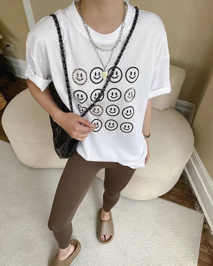 Beaded Smiley Face T-Shirt