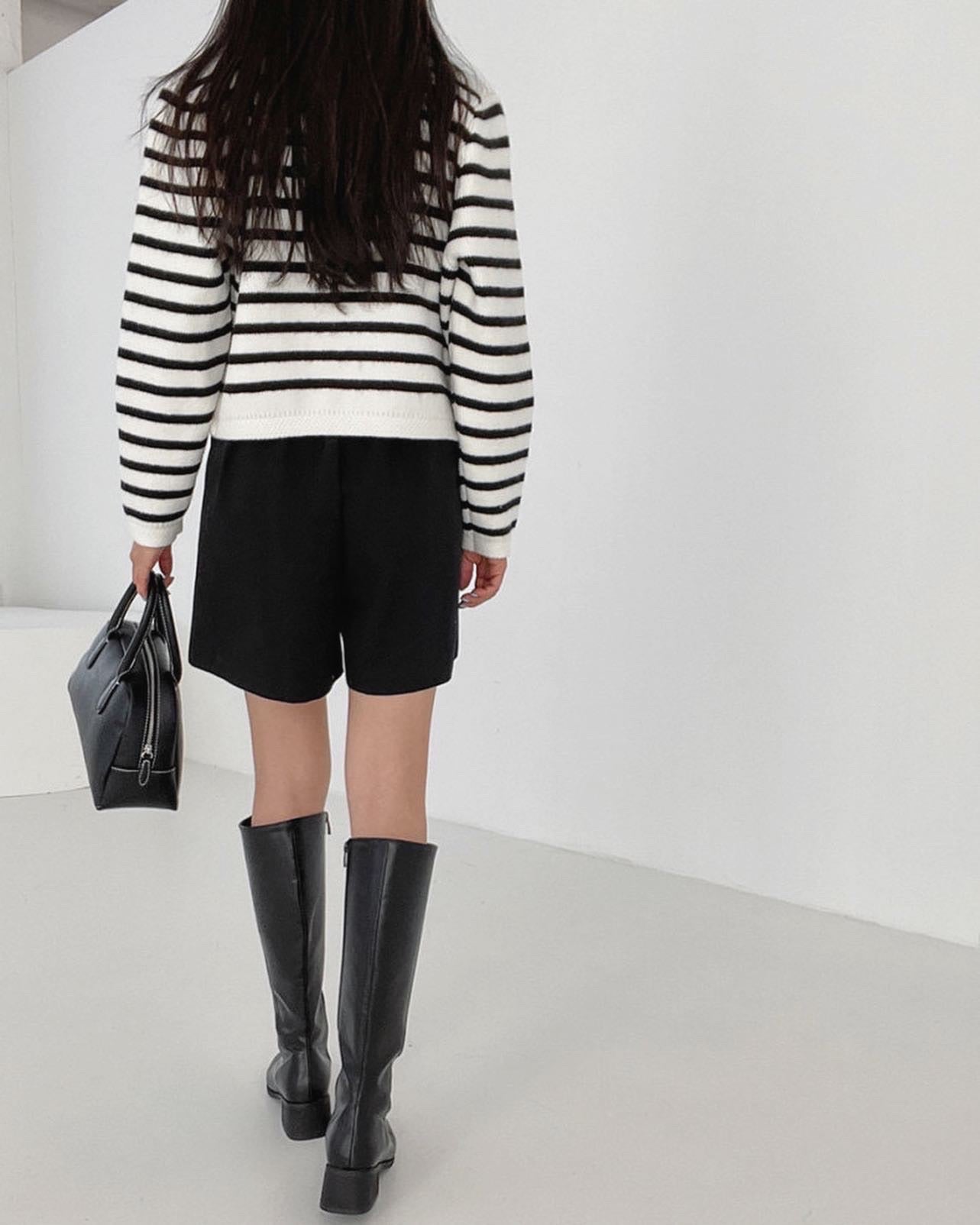 ボーダーニットカーディガン