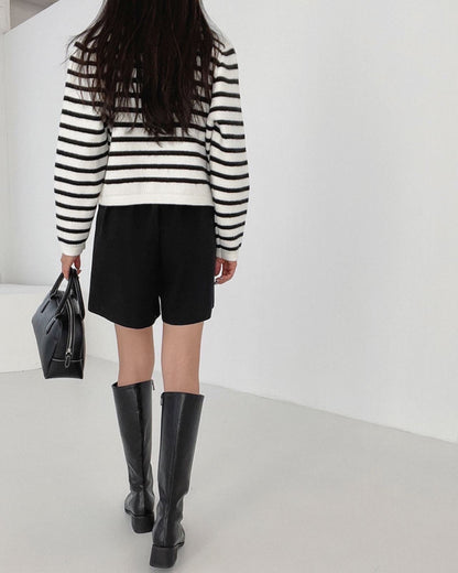 ボーダーニットカーディガン