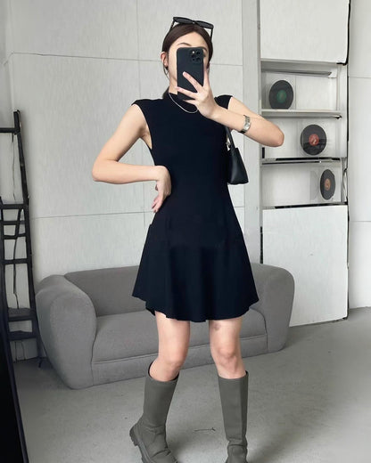 ニットベスト付きワンピース