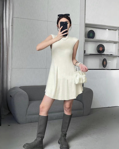 ニットベスト付きワンピース