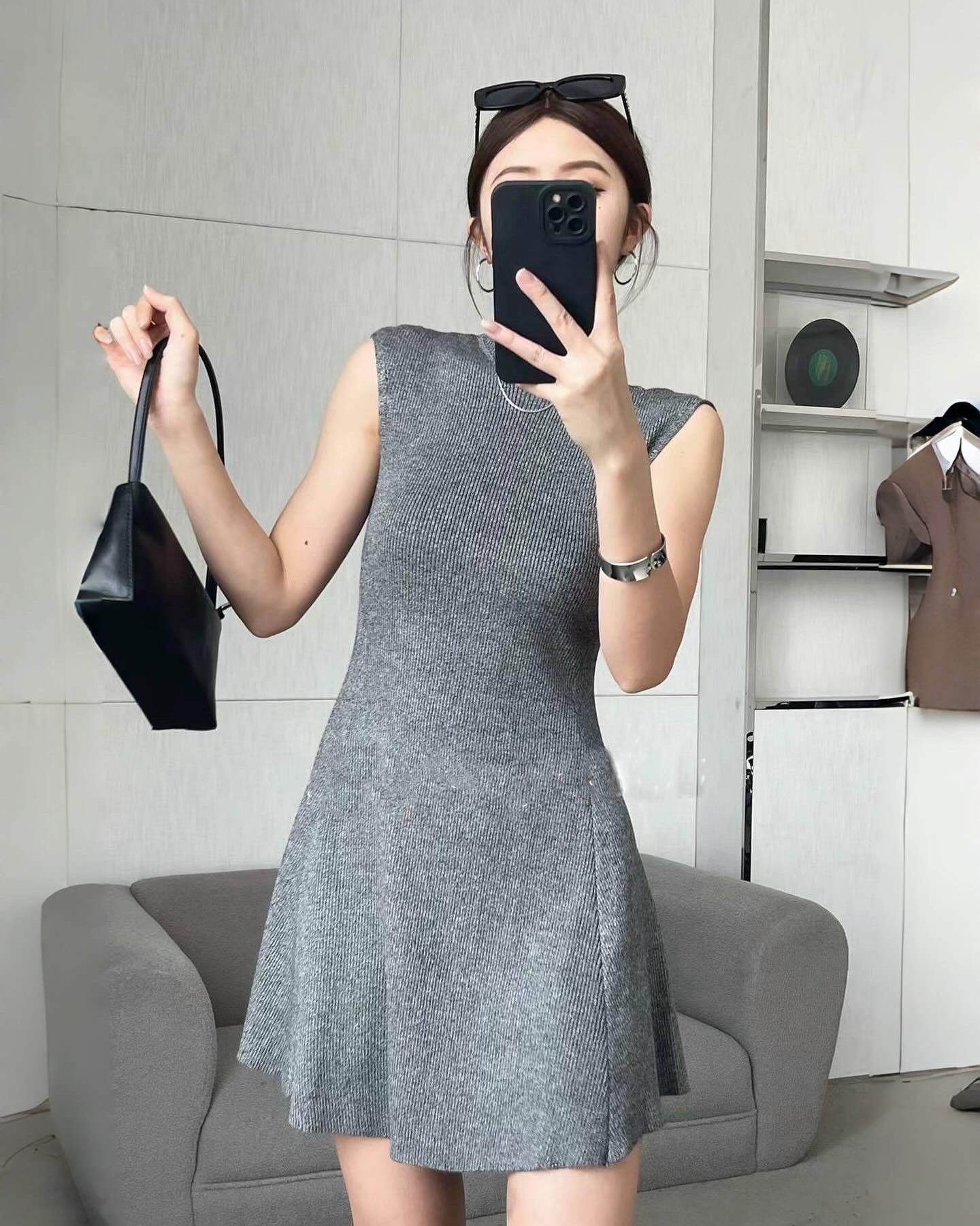 ニットベスト付きワンピース