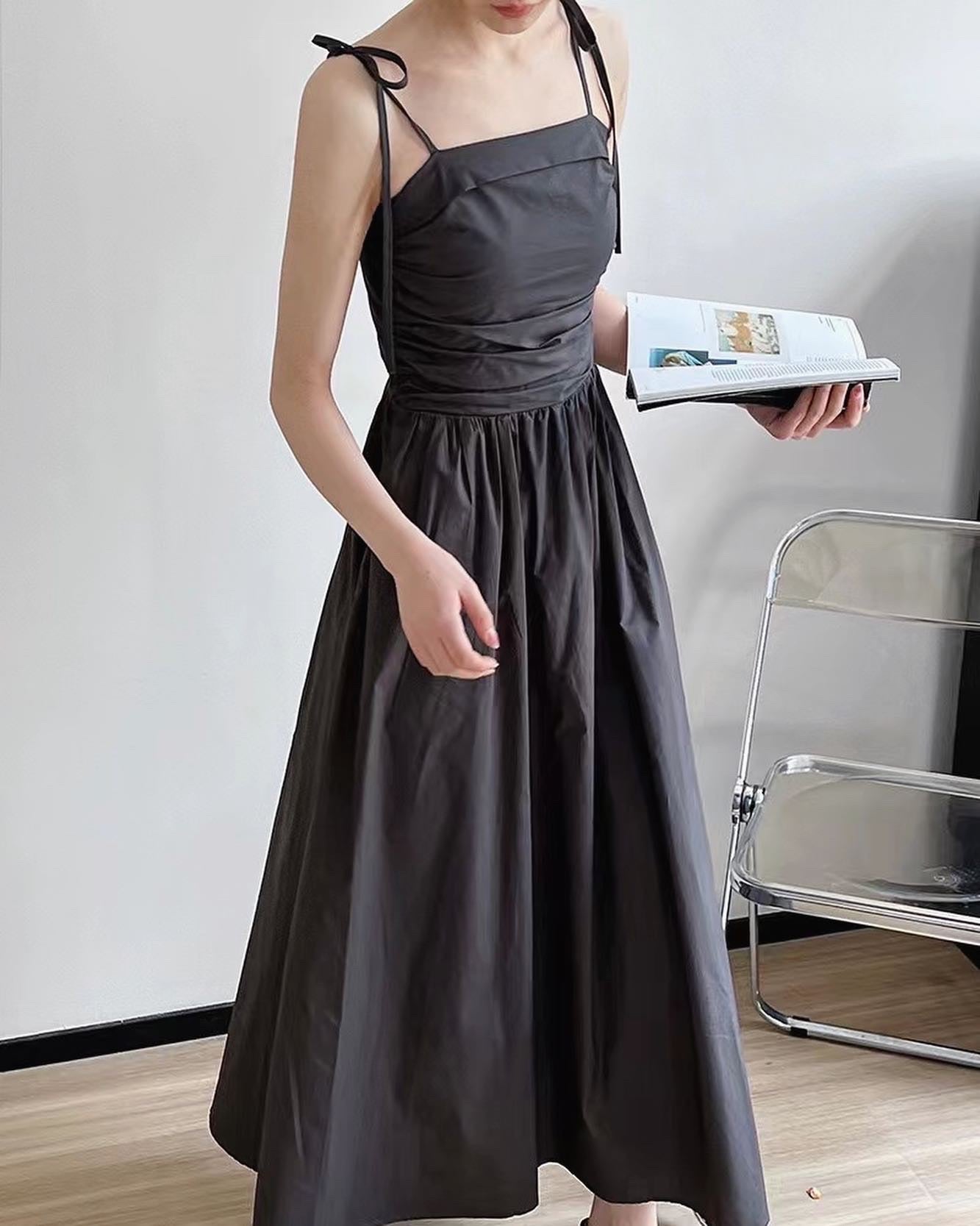 Pleated Suspender Dress