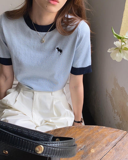 子犬ニットTシャツ