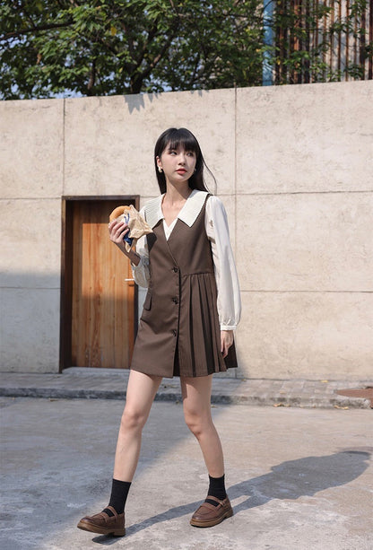 風琴領恤衫套裝裙