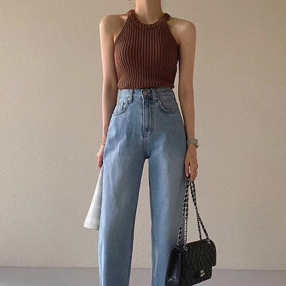 Halter Neck Knitted Vest