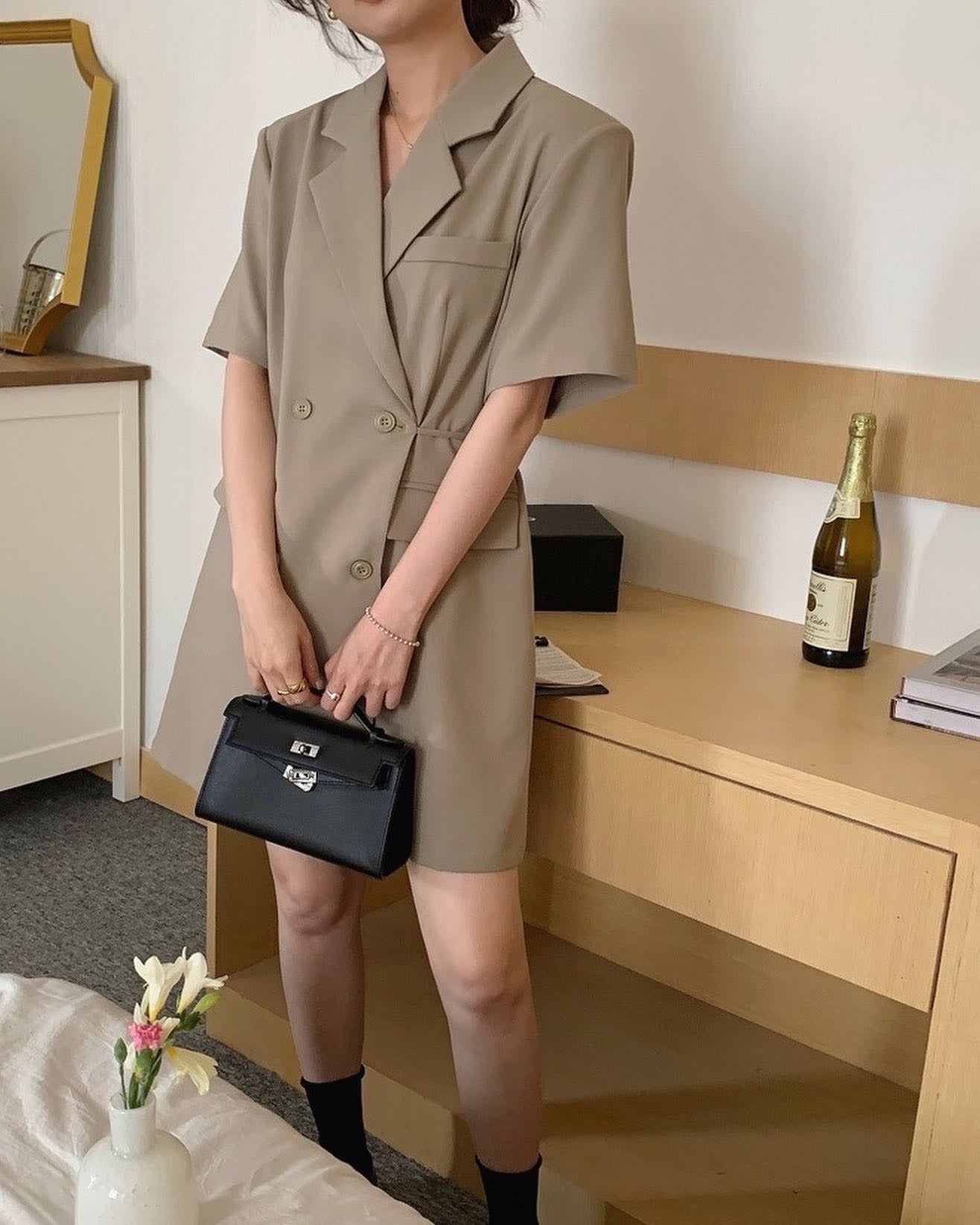 Tie Belt Blazer Dress