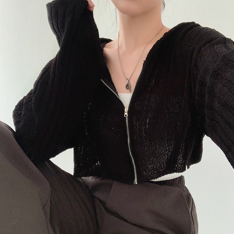 ショートジップアップニットジャケット