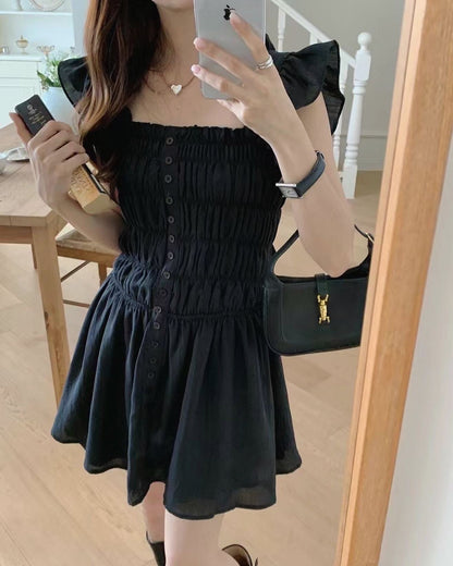 法式花邊收腰仙女裙