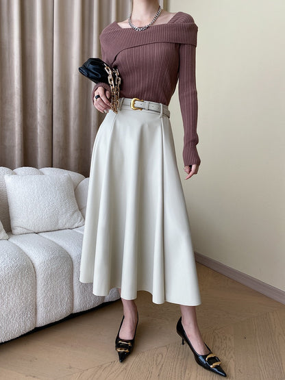 フレンチオフショルダーニットトップス