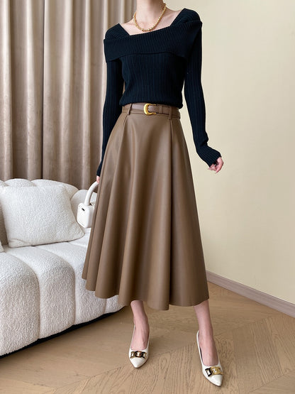 フレンチオフショルダーニットトップス