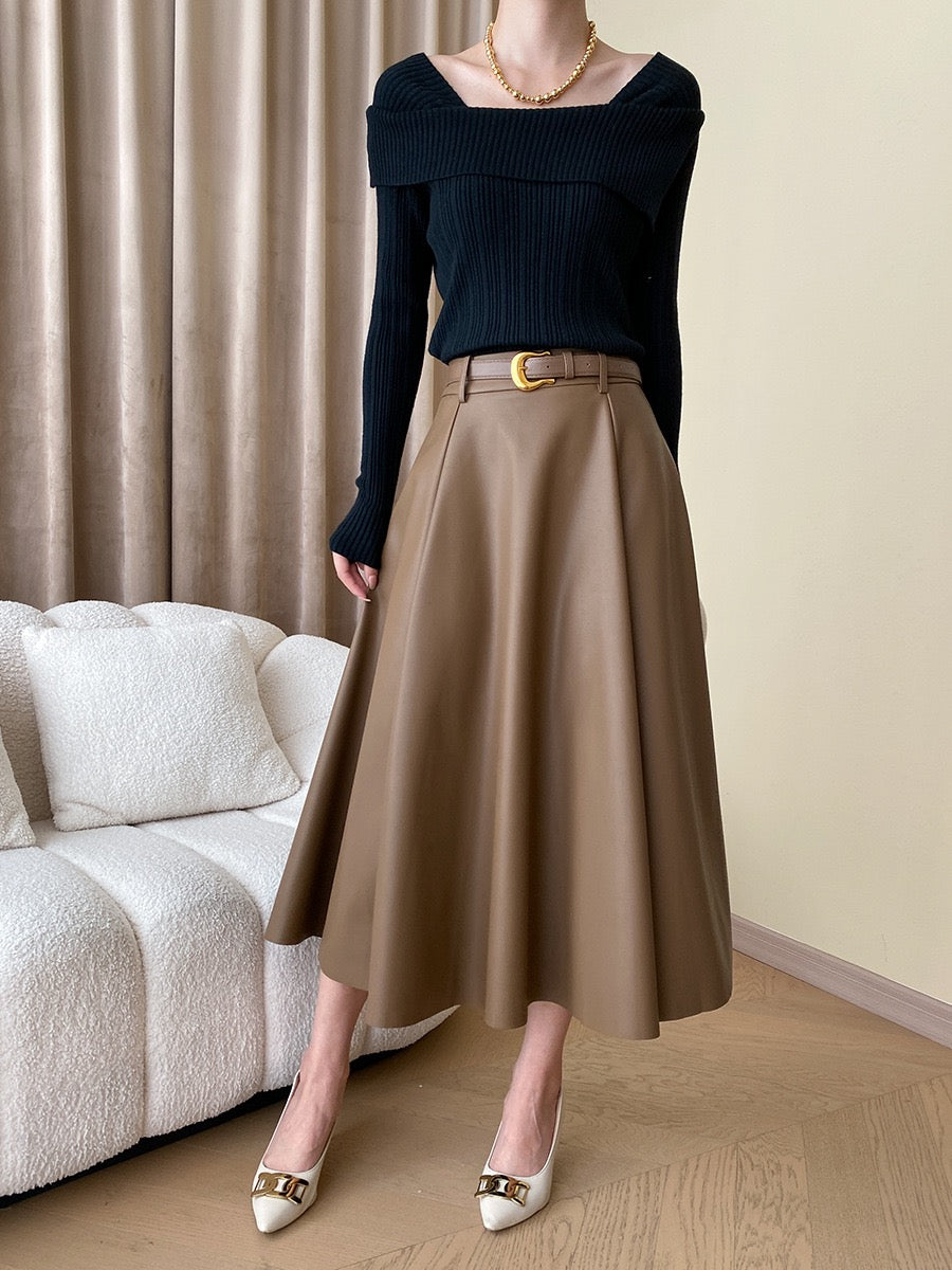 フレンチオフショルダーニットトップス