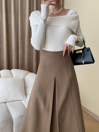 フレンチオフショルダーニットトップス