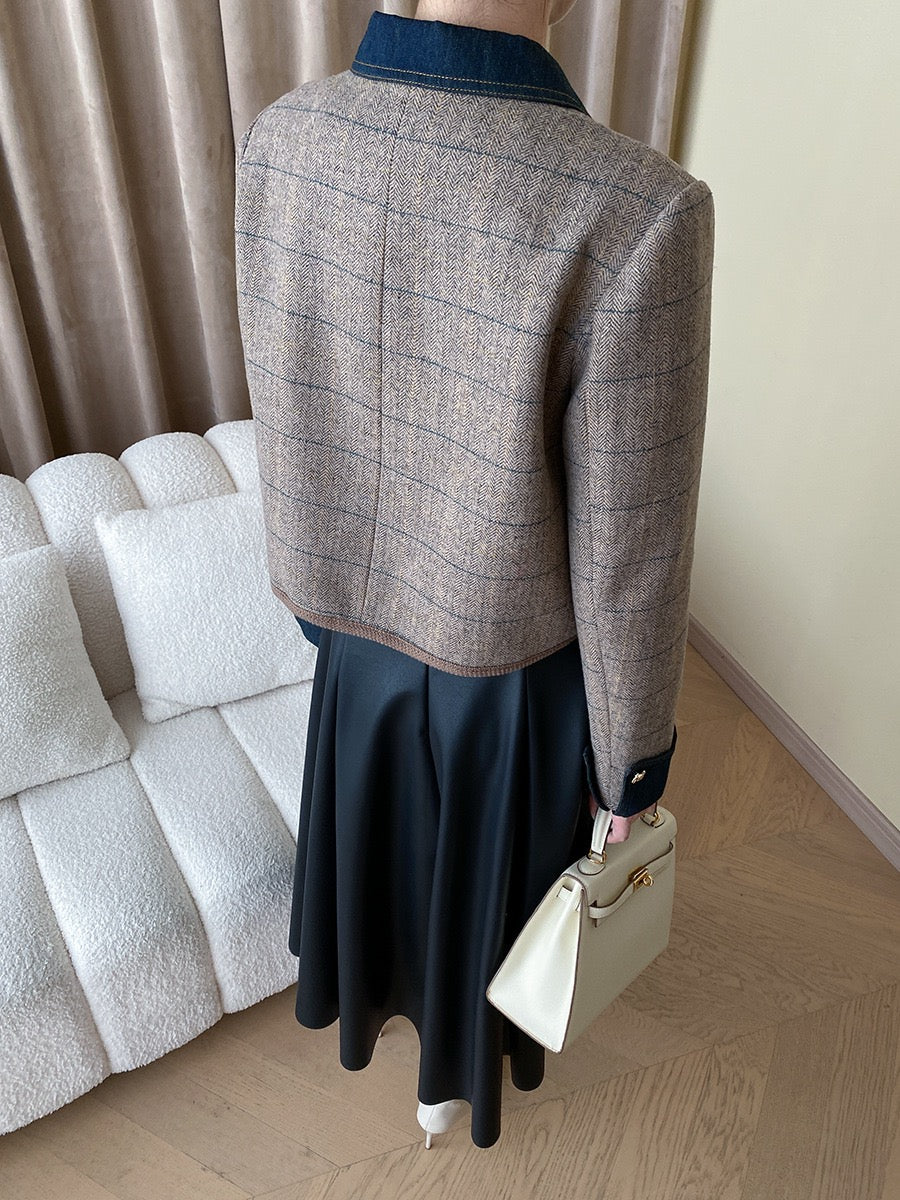 Vintage Denim Patchwork Jacket