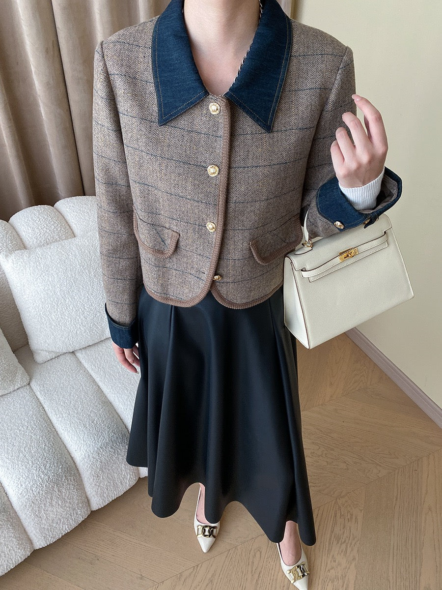 Vintage Denim Patchwork Jacket