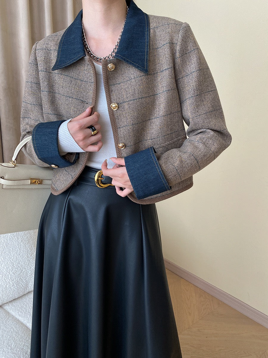 Vintage Denim Patchwork Jacket