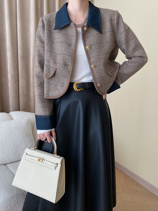 ヴィンテージデニムパッチワークジャケット