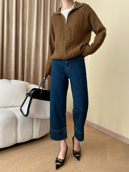 タバコパンツ九分丈ジーンズ