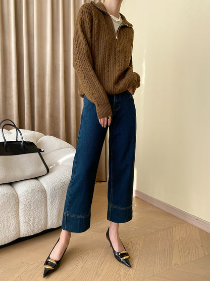 タバコパンツ九分丈ジーンズ